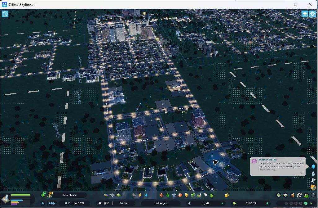 The first western neighborhood takes shape around its avenue and local streets.